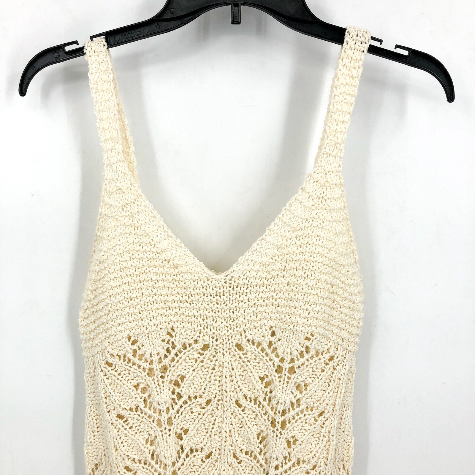 L*SPACE Women's Lisola Cover-Up Tank Dress Small Cream Crochet NWT