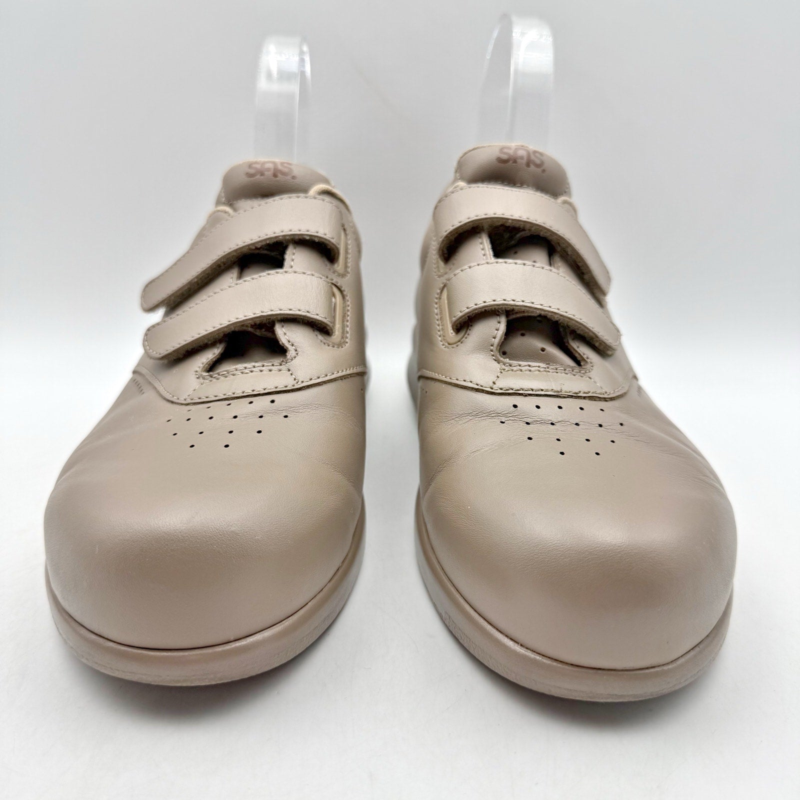 SAS Womens Me Too Adjustable Comfort Shoe US 8.5 W EU 39 Taupe Leather NIB