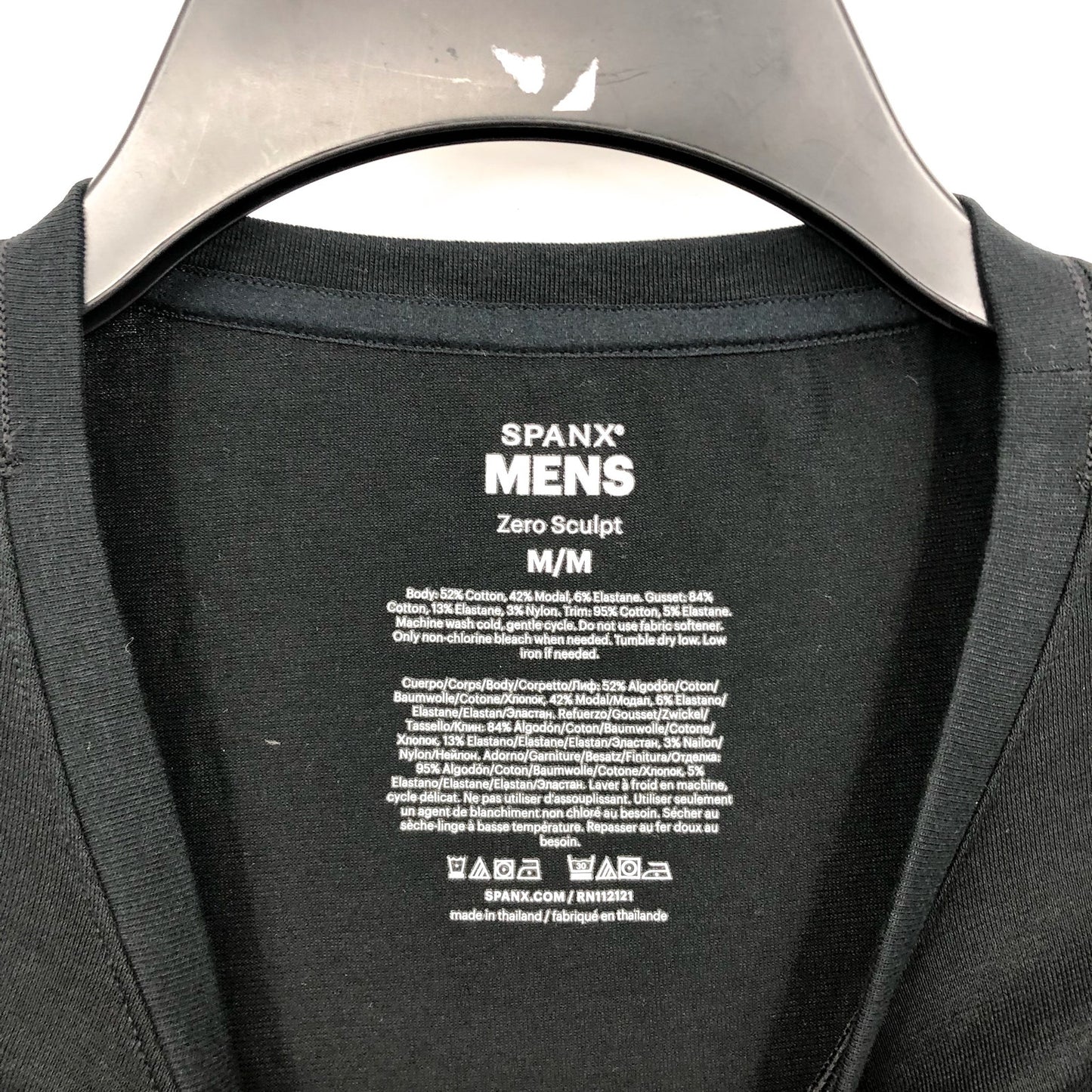 SPANX Mens Zero Sculpt Crewneck T-shirt Medium Classic Black Cotton & Modal NWT