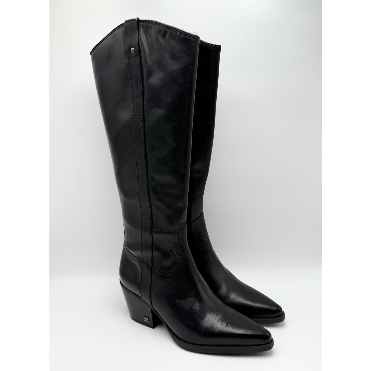 Sam Edelman Womens Wyatt Knee High Boots US 7.5 M Wide Calf Black Leather NWOB