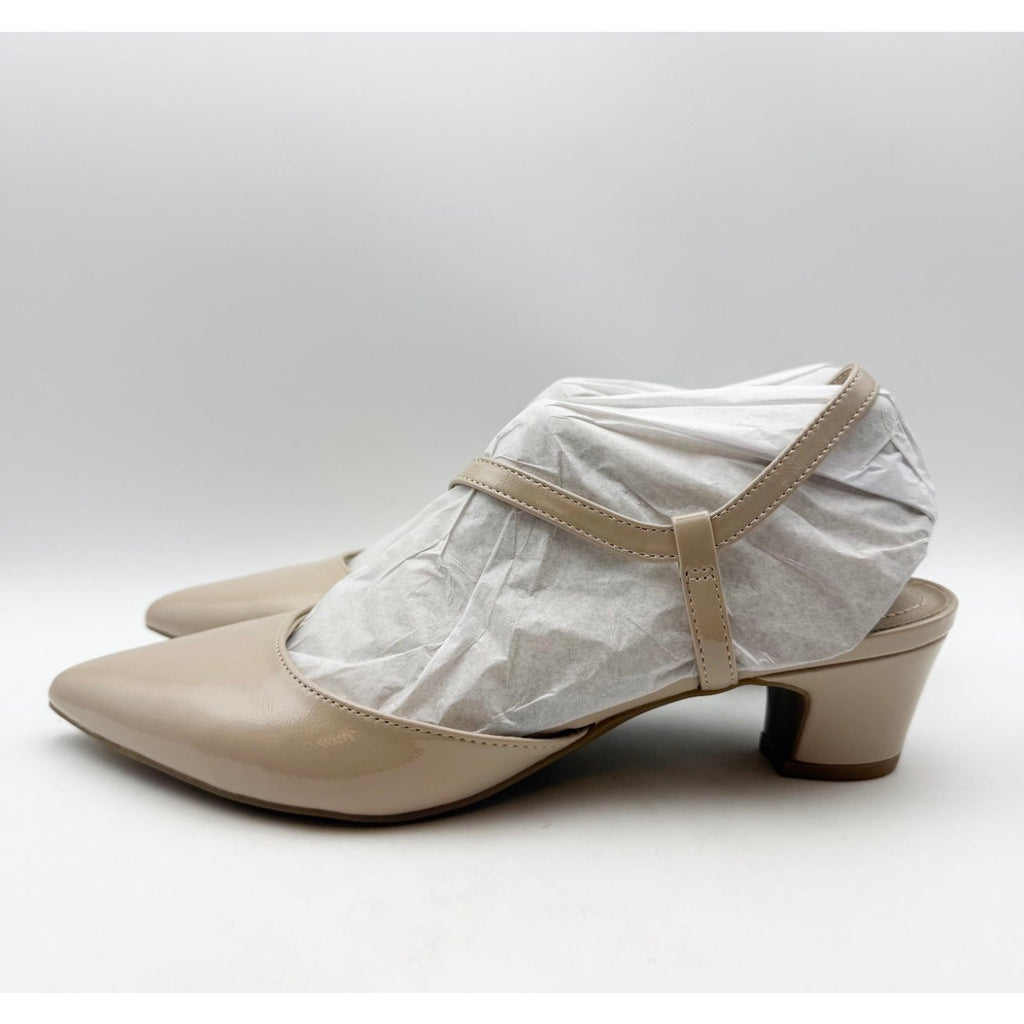 LifeStride Womens Minimalist Pumps Size 10 Wide Taupe Shimmer Patent NIB