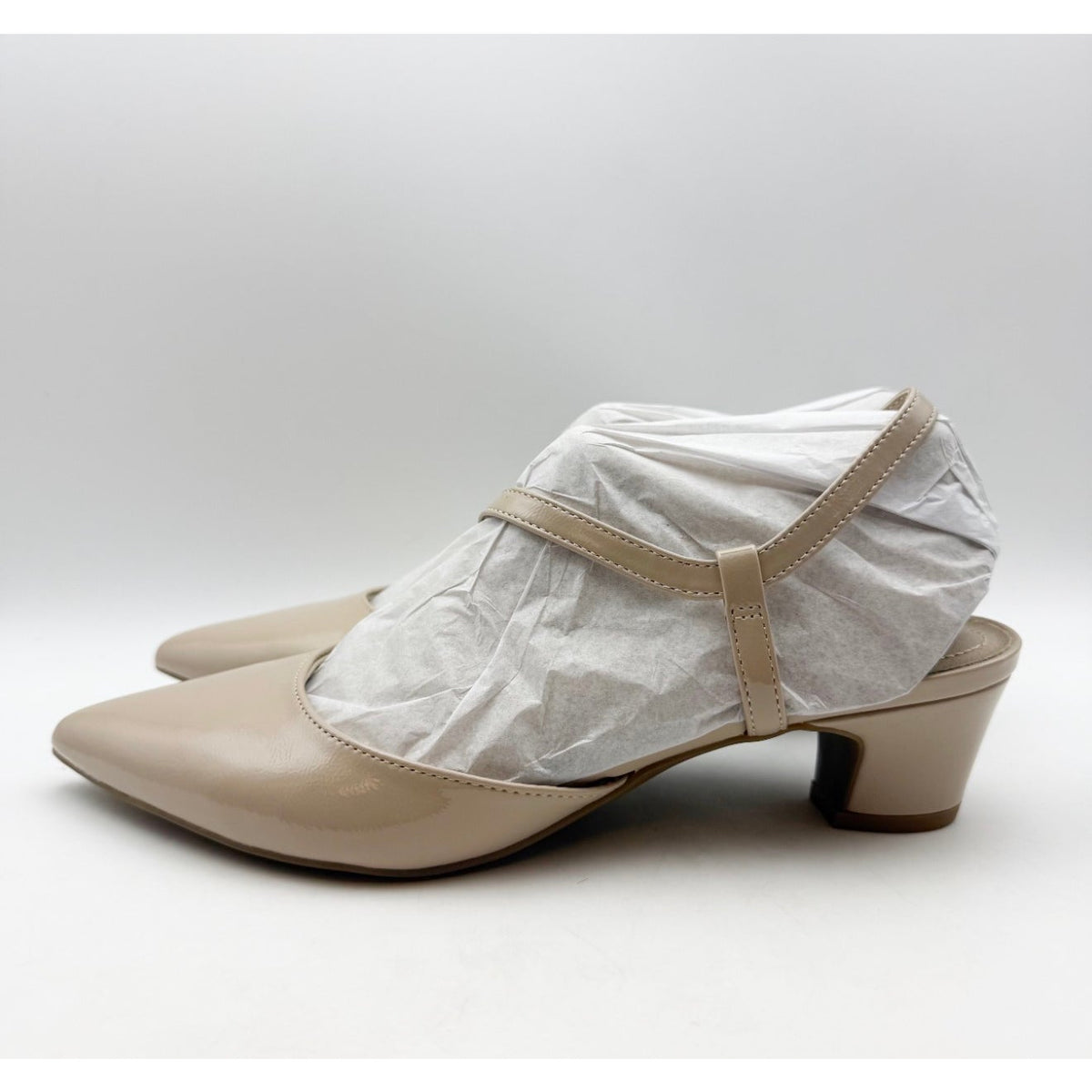 LifeStride Womens Minimalist Pumps Size 10 Wide Taupe Shimmer Patent NIB