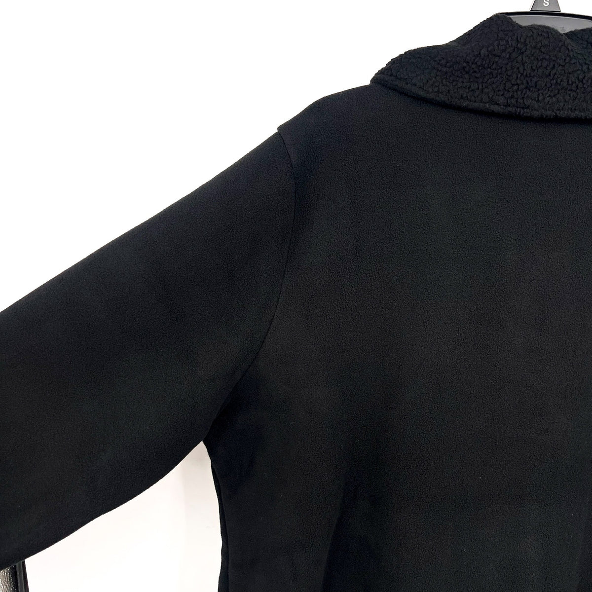 DENIM & CO. Women's Fleece Bonded Sherpa Jacket XL Black NWOT