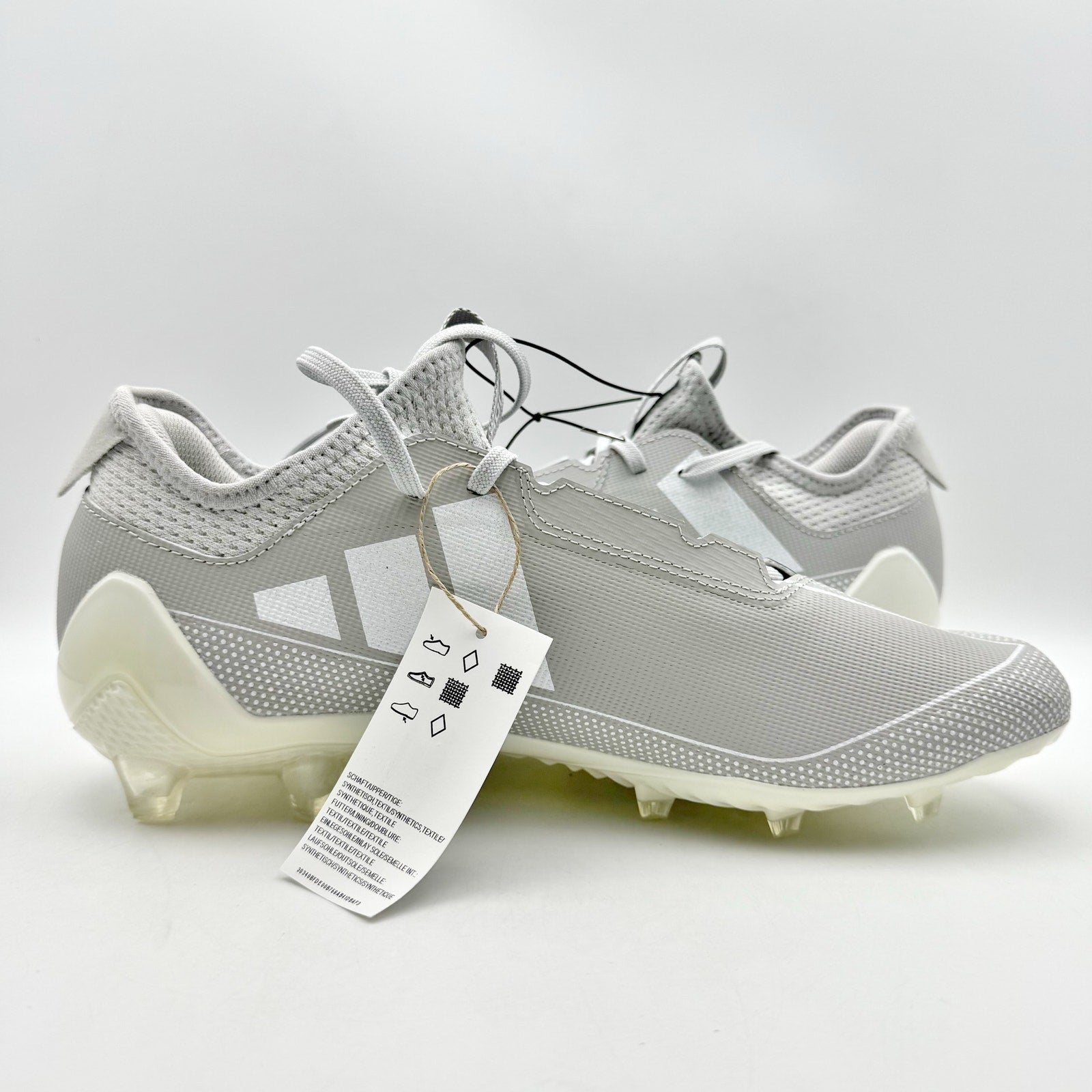 Adidas Mens Adizero Electric 1 Football Cleats US 12 Grey White Athletic NIB