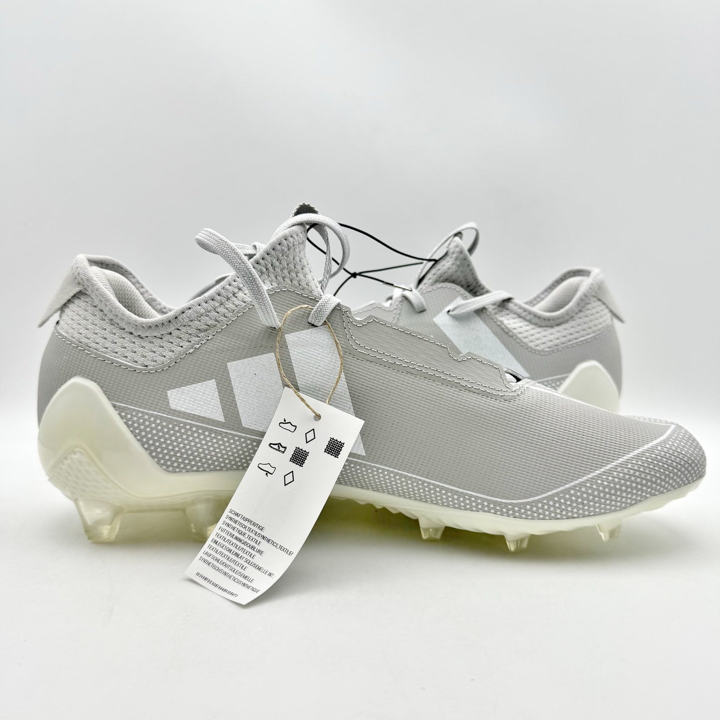 Adidas Mens Adizero Electric 1 Football Cleats US 12 Grey White Athletic NIB