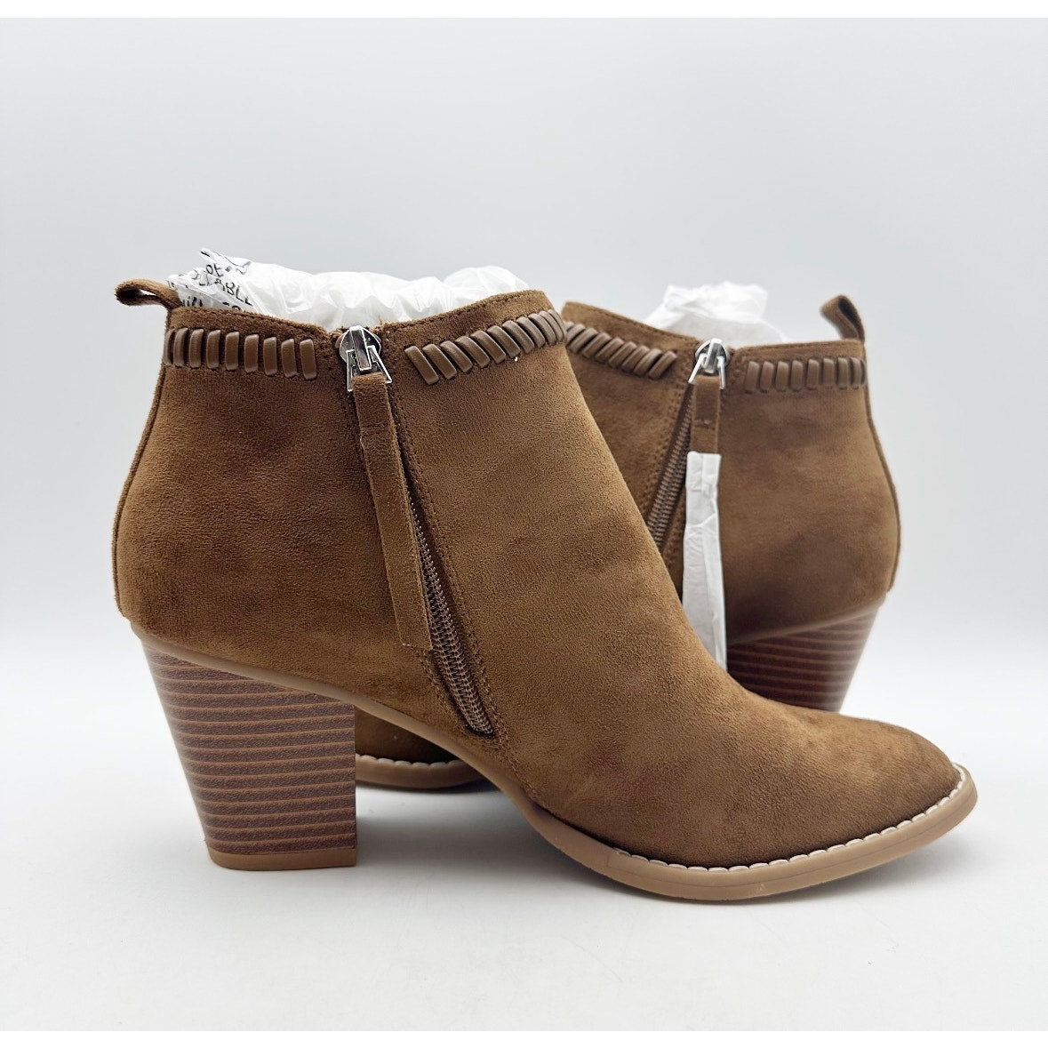 Dolce Vita Womens Jace Ankle Booties Size 8.5 Camel Brown Heel Suede NWOB
