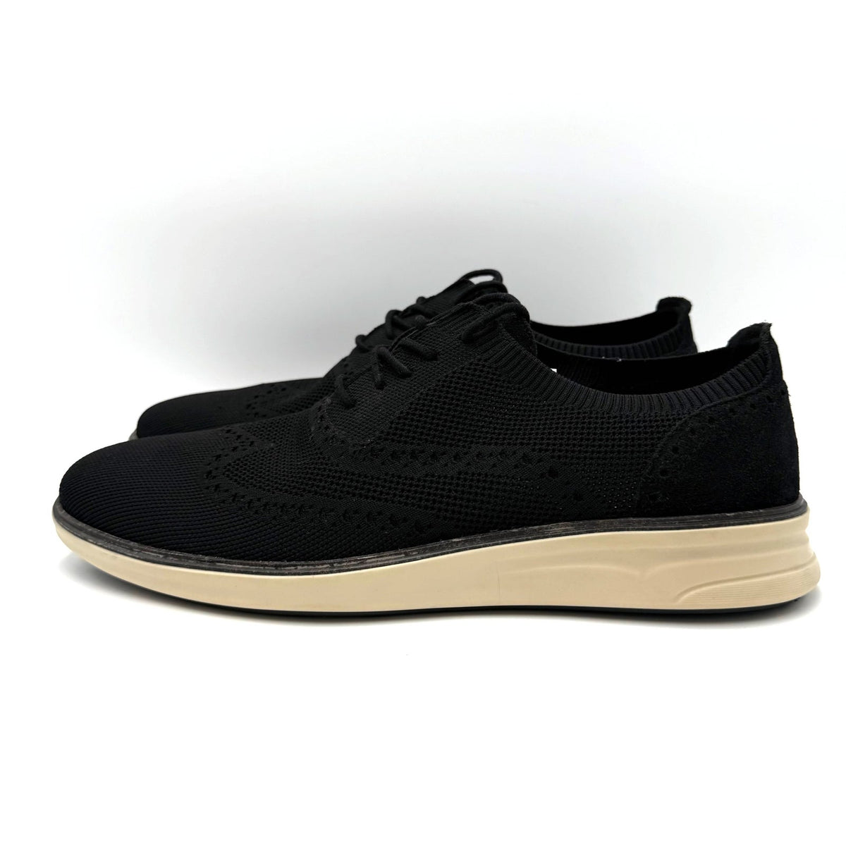 Vince Camuto Mens Hampt Wingtip Oxford Sneakers Size 11.5 Black Knit NIB