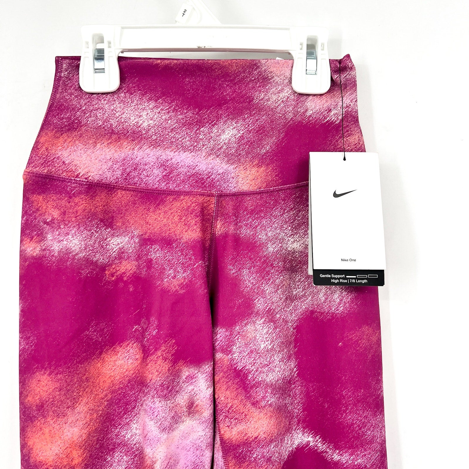 NIKE Women's High-Waisted 7/8 Leggings XS Pink Hot Fuchsia Print Athletic NWT