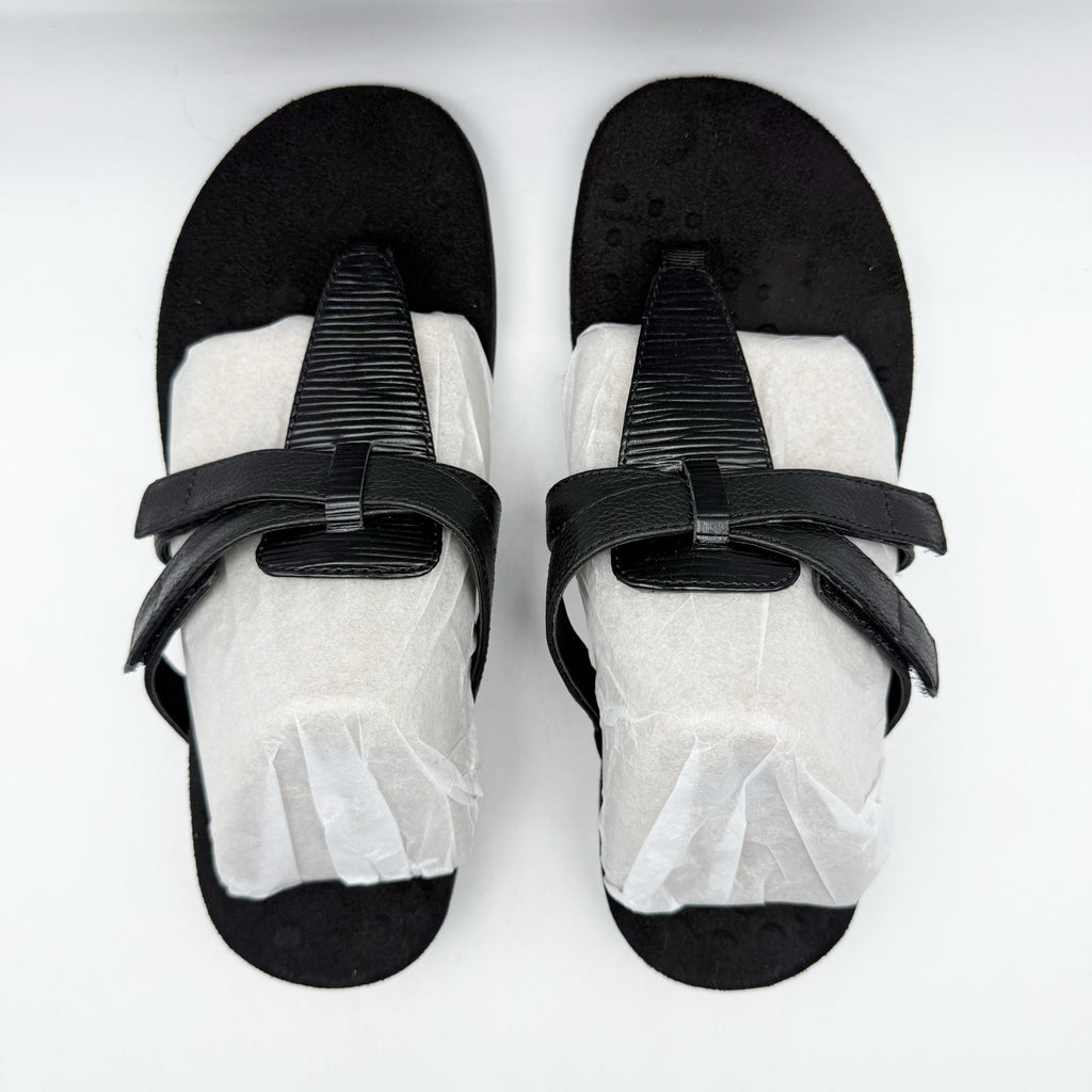 Vionic Womens Karley Thong Sandals US 6 EU 36 Black Leather Slip On NIB