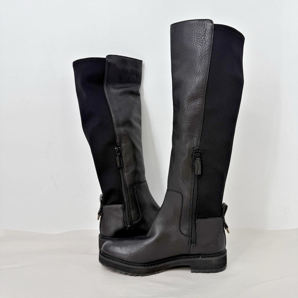 COLE HAAN Womens Greenwich Knee High Boots 6.5 M Black Leather Waterproof NWOB