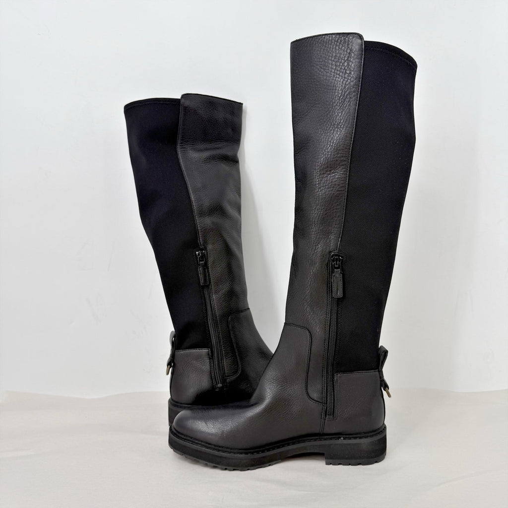 COLE HAAN Womens Greenwich Knee High Boots 6.5 M Black Leather Waterproof NWOB