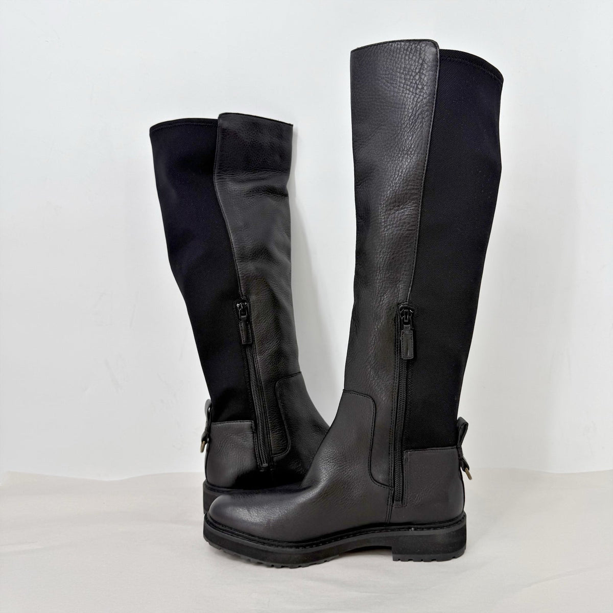 COLE HAAN Womens Greenwich Knee High Boots 6.5 M Black Leather Waterproof NWOB