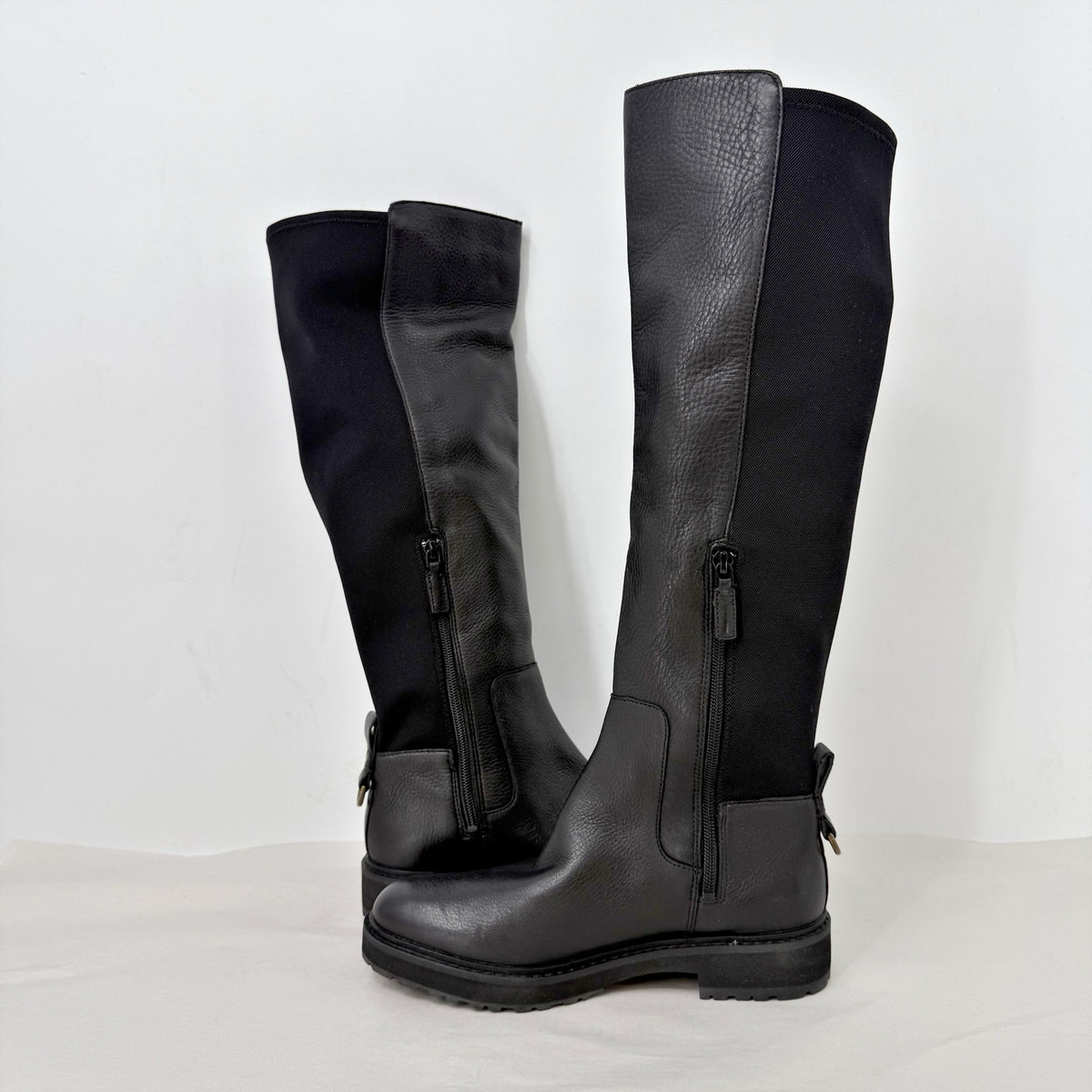 COLE HAAN Womens Greenwich Knee High Boots 6.5 M Black Leather Waterproof NWOB