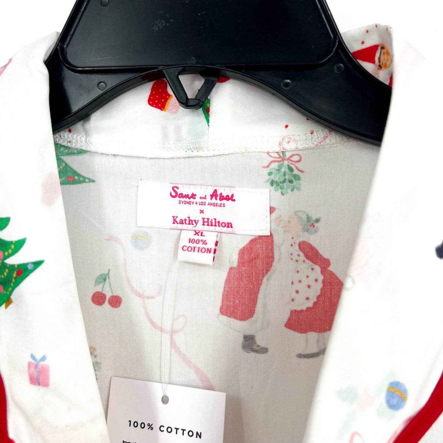 SANT AND ABEL X KATHY HILTON Christmas Magic Print Nightshirt XL White Multi NWT