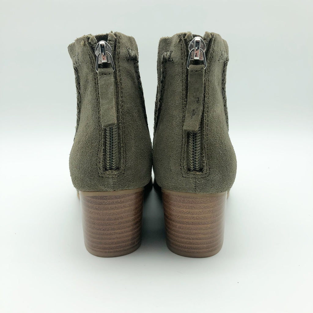 Dolce Vita Womens Dylan Ankle Booties Size 6 Green Textured Heel Suede NWOB