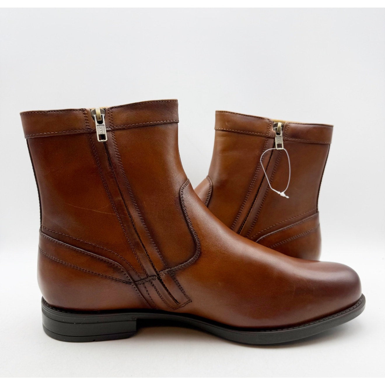 Florsheim Mens Midtown Plain Toe Boots US 8.5 EEE (3E) Brown Cognac Leather NIB