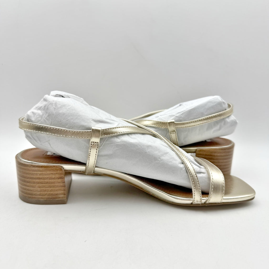 Dune London Womens Jaskell Heeled Sandals EU 38 US 8 Gold Leather NIB