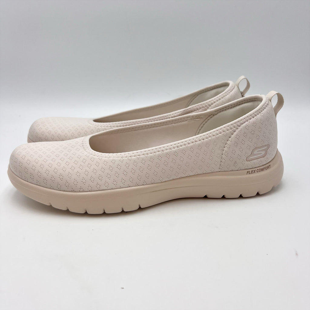 Skechers Womens On The Go Flex Sienna Flat Shoes Size 9 Natural Cream NIB