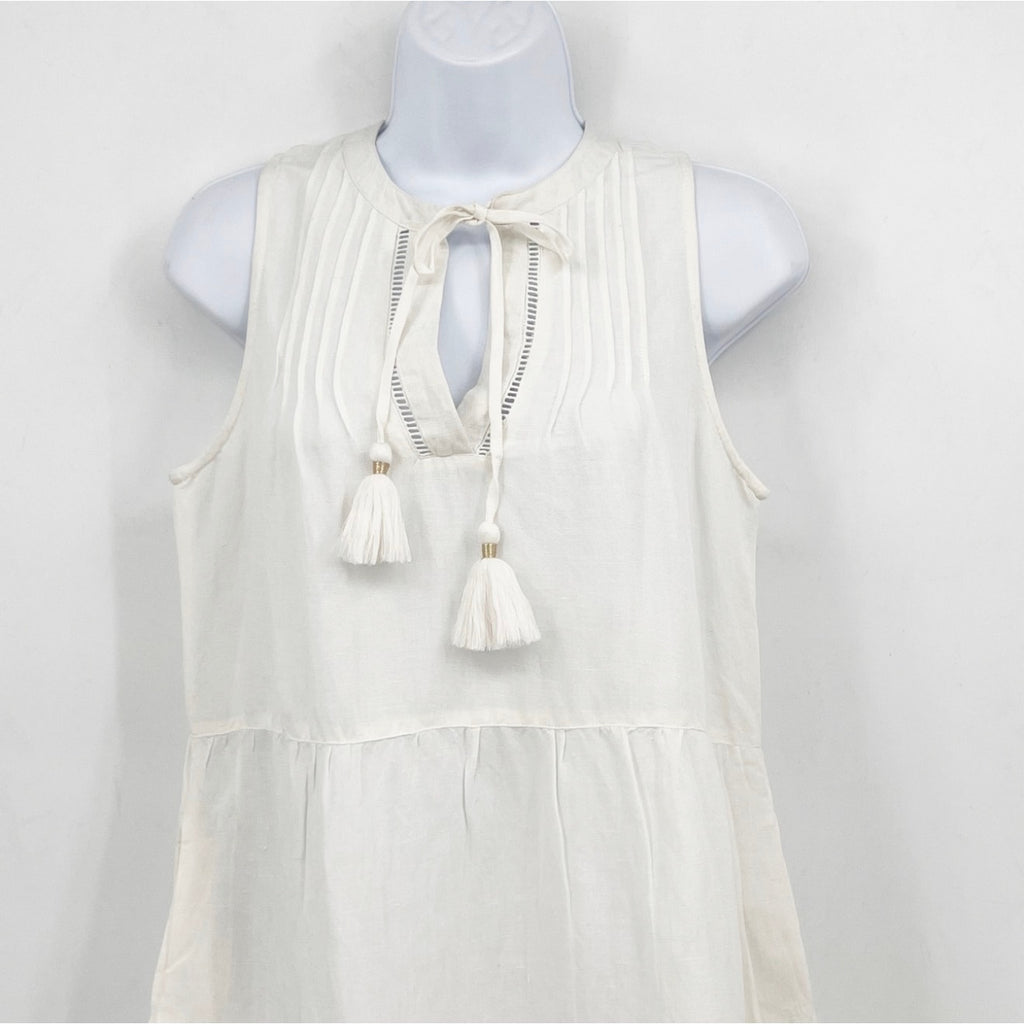 TOMMY BAHAMA Women's St Lucia Sleeveless Tier Dress Small White Cover Up NWT