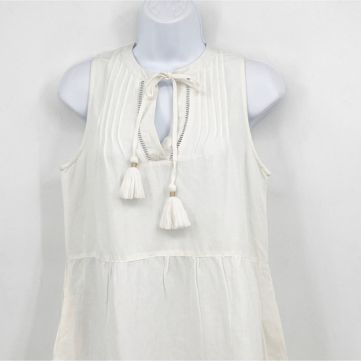 TOMMY BAHAMA Women's St Lucia Sleeveless Tier Dress Small White Cover Up NWT