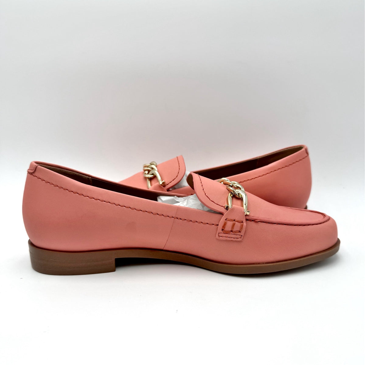 Naturalizer Womens Sawyer Slip-on Loafers Size 6.5 Wide Coral Pink Leather NIB