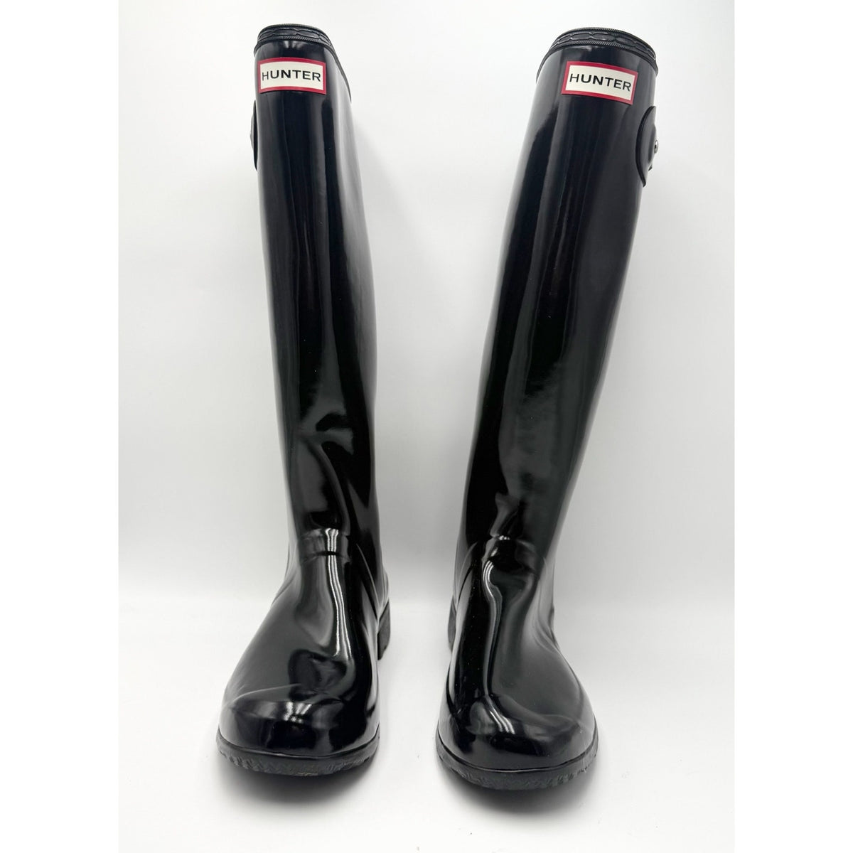 Hunter Womens Original Tall Gloss Rain Boots US 10 Black Waterproof NWOB