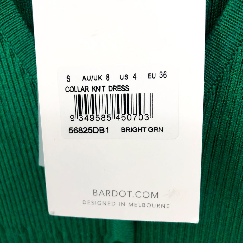 BARDOT Women's Collared Knit Dress Small US 4 Bright Green Long Sleeve NWT
