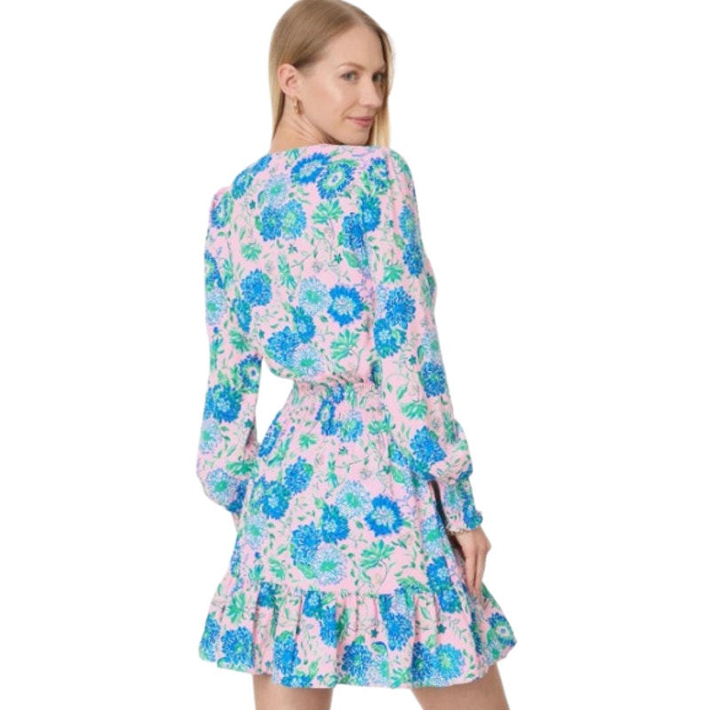 LILLY PULITZER Cristiana Fit and Flare Dress Size 2 Conch Shell Pink Blue NWT