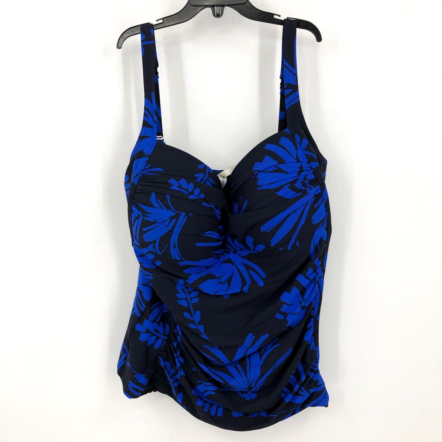 SEA LEVEL SWIM Tradewind Twist Front Tankini Top Size 14 Blue Black