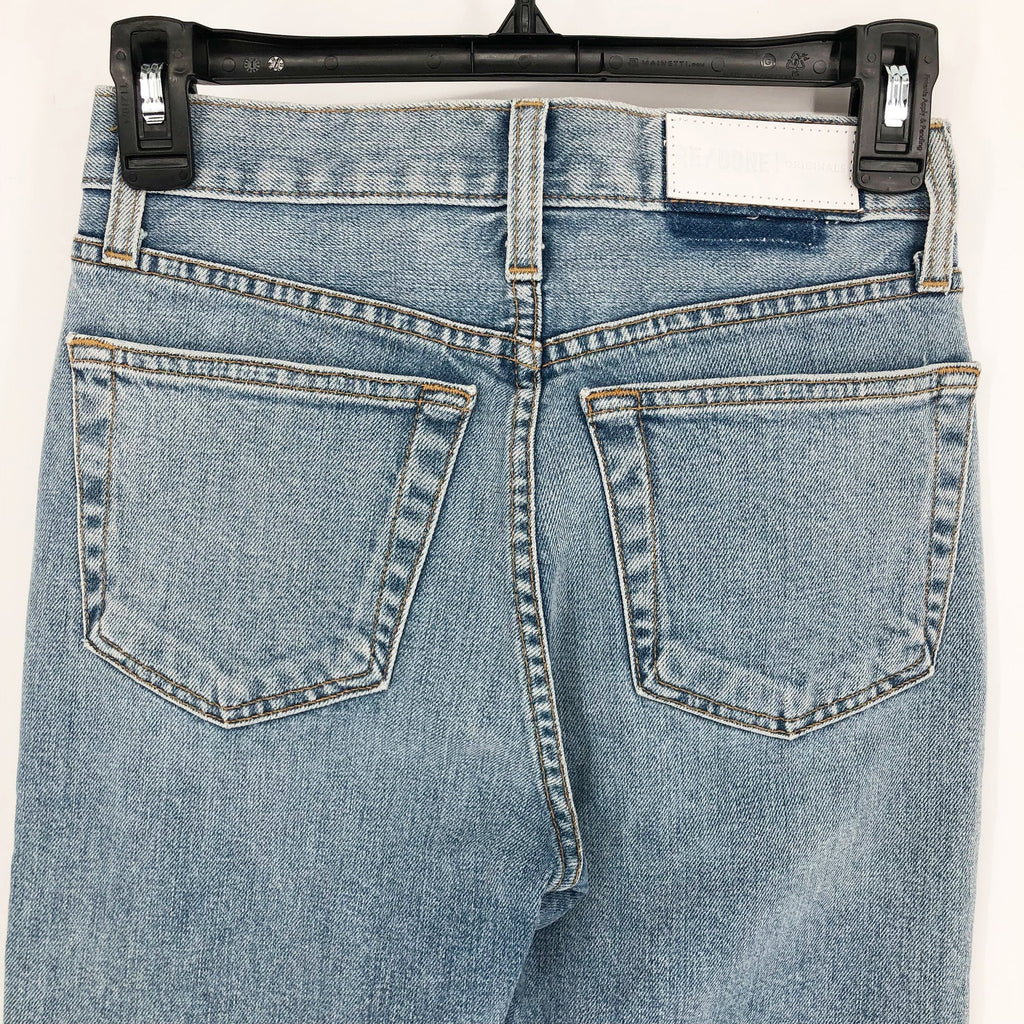 RE/DONE Originals Womens High Rise Ankle Crop Jeans SIZE 25 Super Light Blue NWT