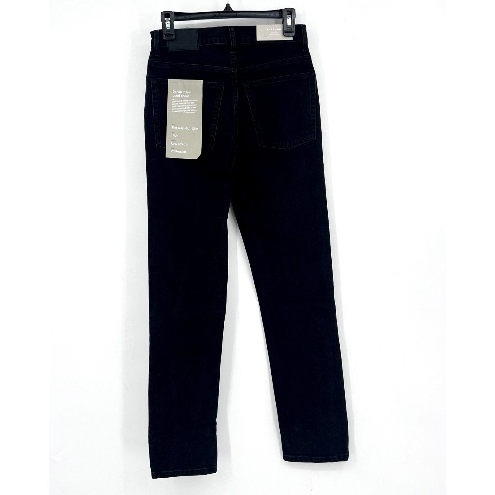 EVERLANE Women's The Way-High Slim Jeans 26x31 US 2 Black Low Stretch Denim NWT