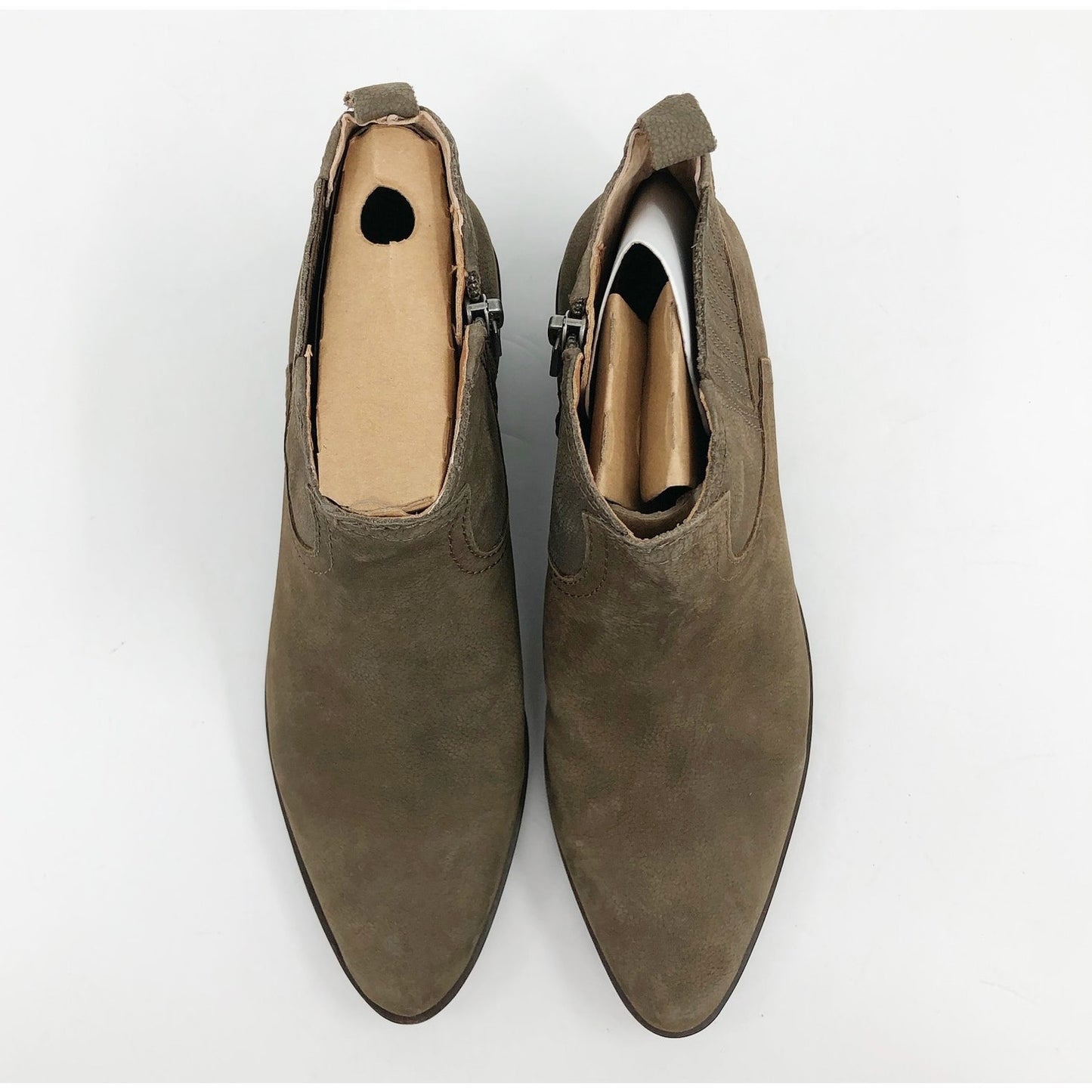 LUCKY BRAND Womens Hikalli Ankle Bootie 6 Olive Green Brown Boot Leather NWOB