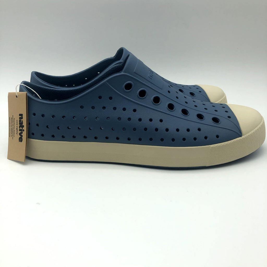 Native Jefferson Slip On Casual Shoes Mens 11 Oasis Blue Bone White Sneakers NIB