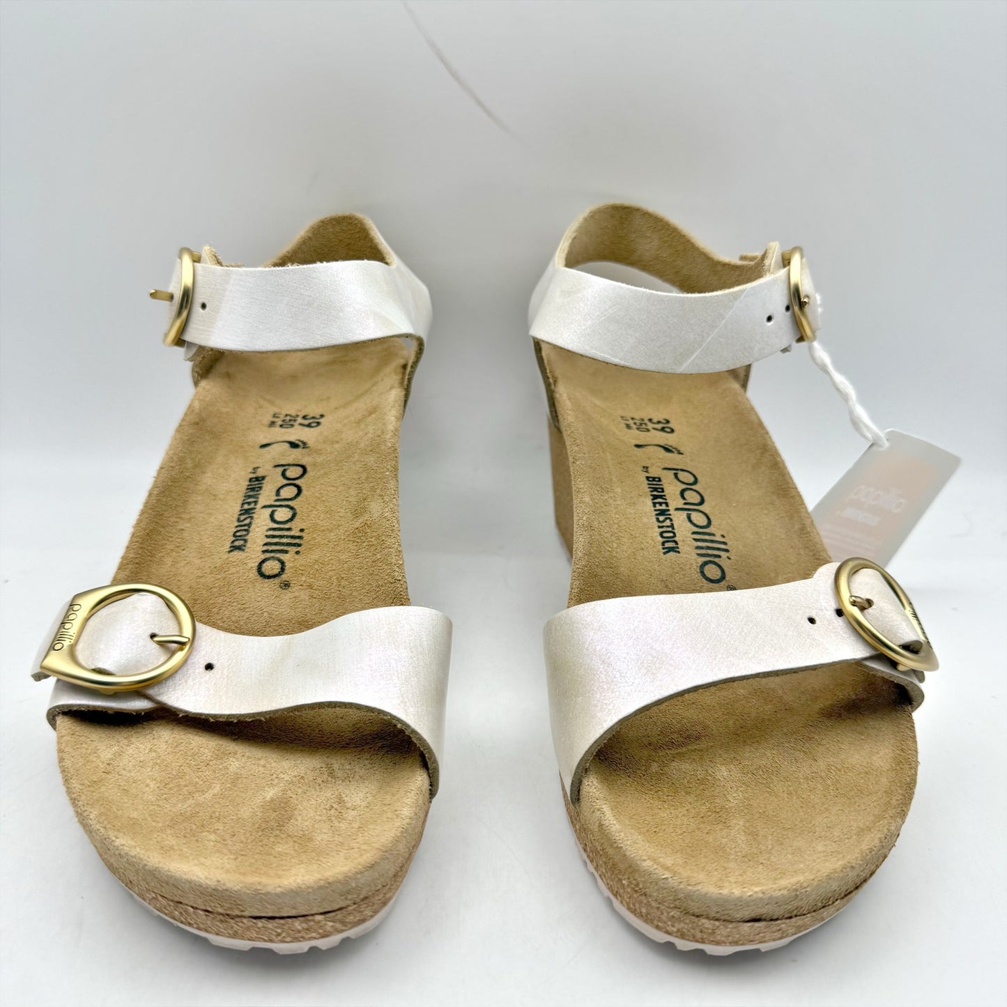 Papillio by Birkenstock Womens Soley Wedge Sandal EU 39 US 8 Silver Leather NWOB