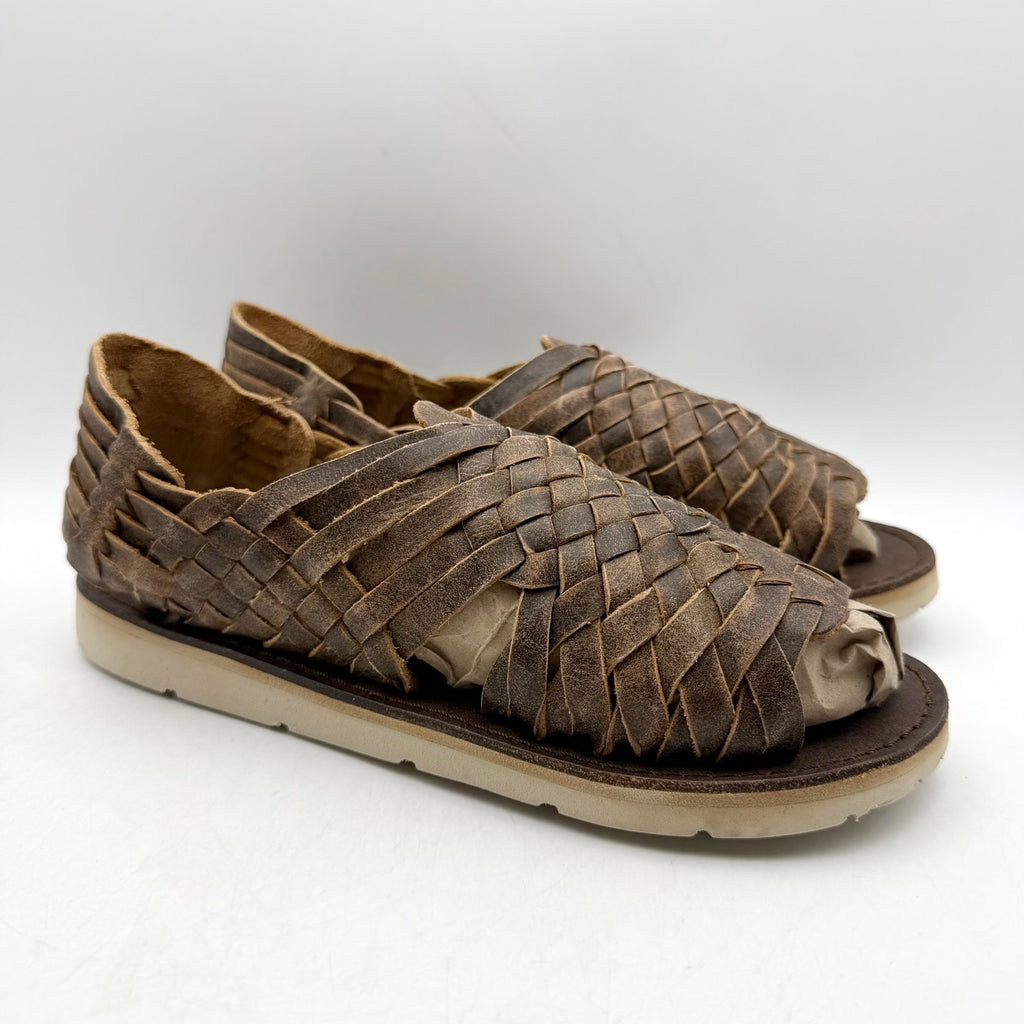 Brand X Womens Huarache Sandals US 8.5 Dark Brown Leather Woven NWOB