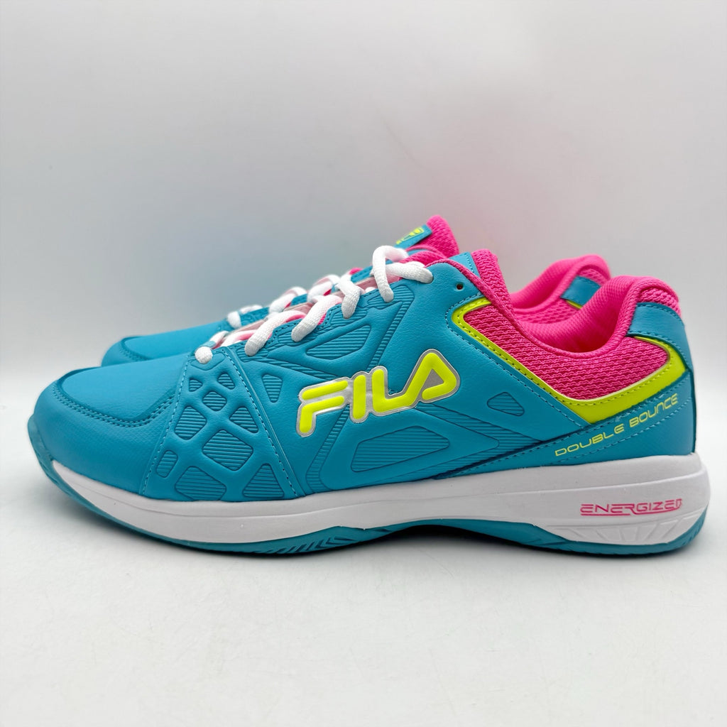 FILA Womens Double Bounce 3 Pickleball Athletic Shoes Size 7.5 Blue Pink NIB