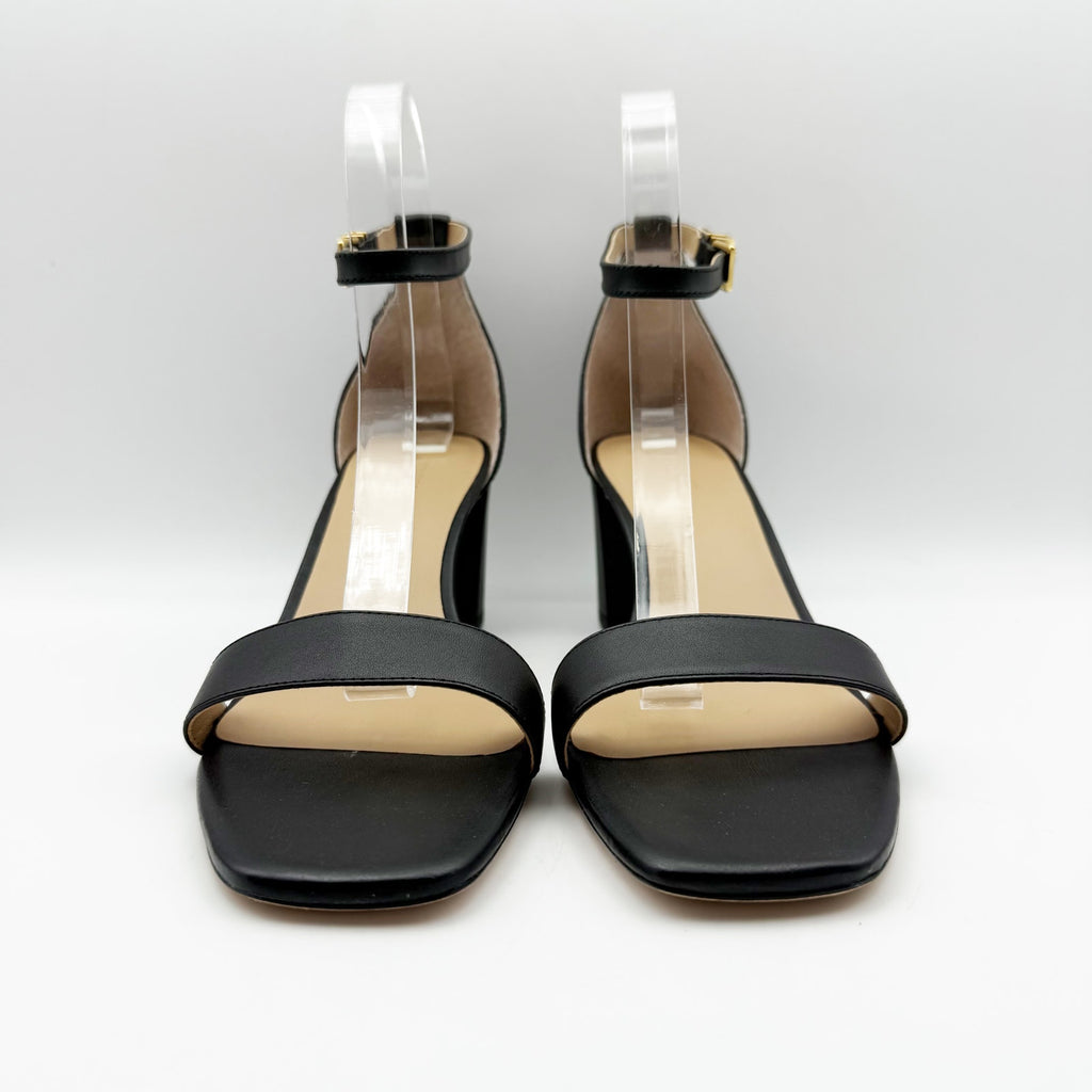 Lauren Ralph Lauren Womens Logan Heeled Sandals US 9.5 Black Leather NIB