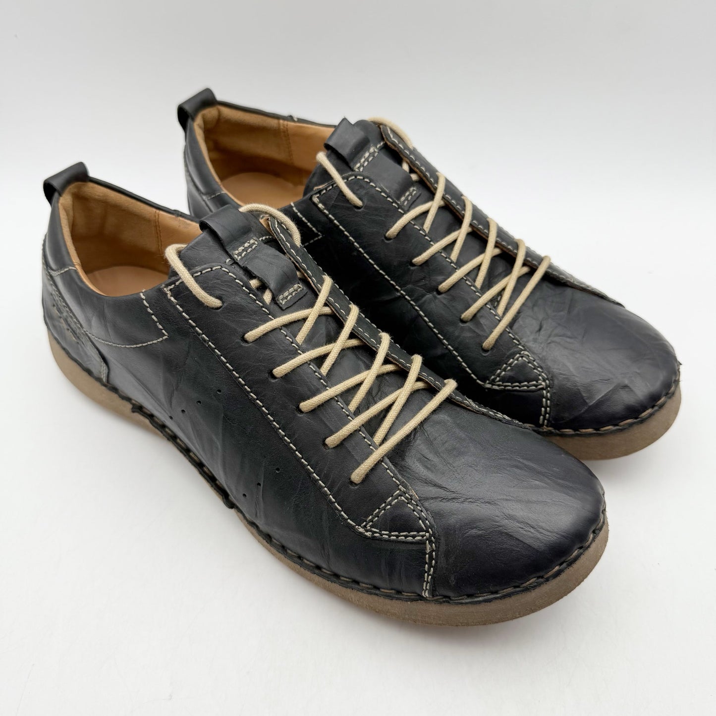 JOSEF SEIBEL Womens Fergey 56 Sneaker EU 41 US 10-10.5 Black Leather Lace Up NIB