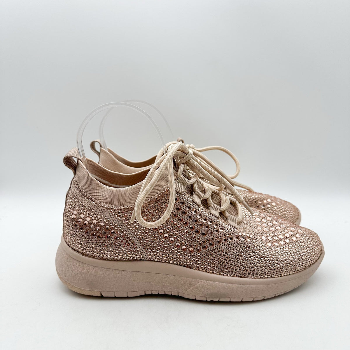 BLONDO Womens Kanon Casual Sneakers Size 6 Blush Pink Rhinestone Waterproof NWOB