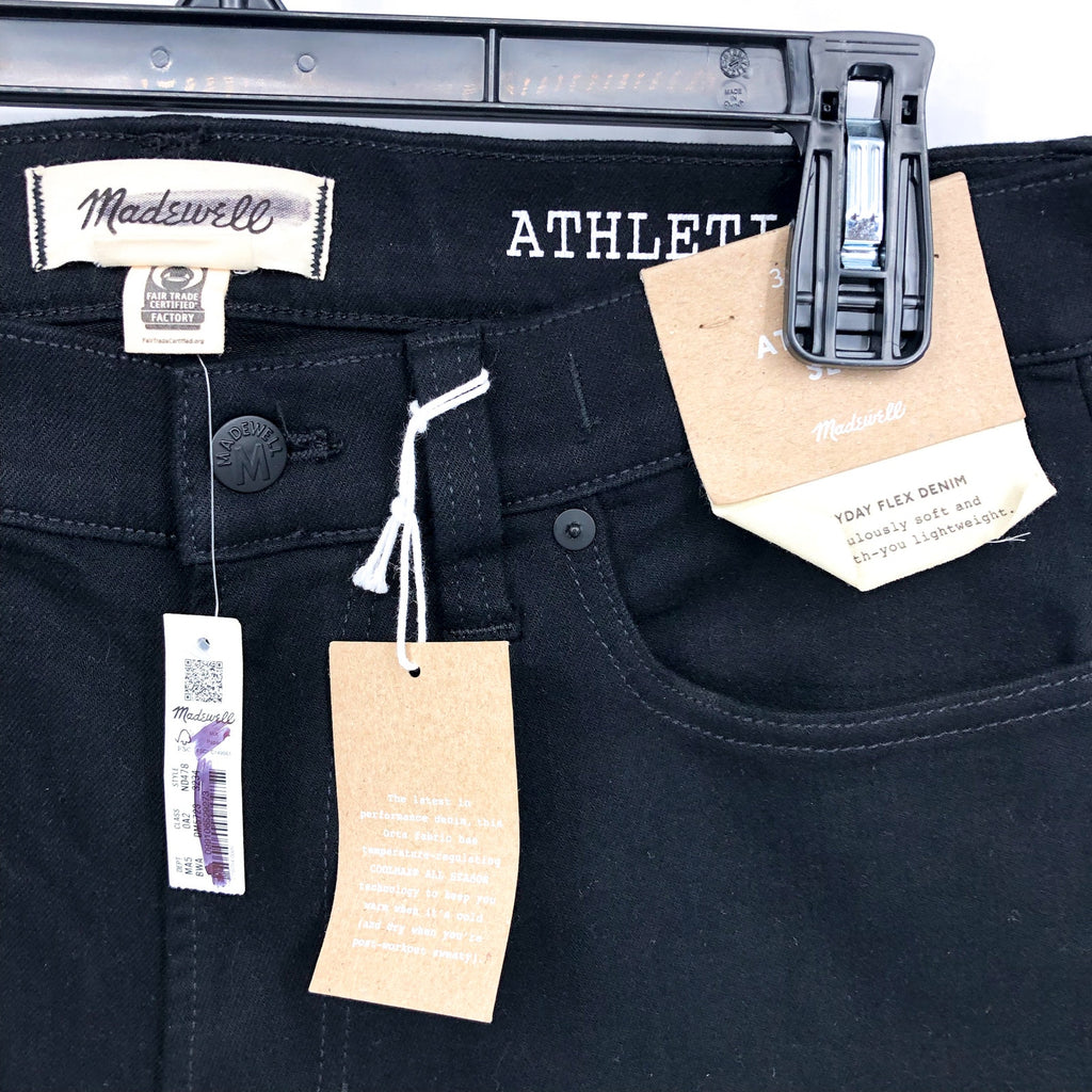MADEWELL Men's Athletic Slim Jeans 32x34 Black Bainhart COOLMAX ND478 NWT