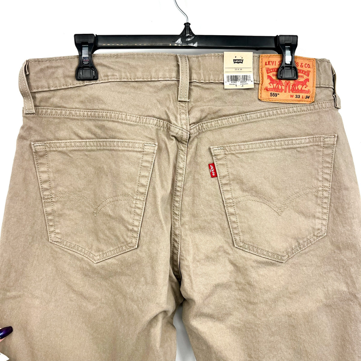 Levi's Mens 559 Relaxed Fit Straight Jeans 33x34 Taupe Brown 00559-0625 NWT