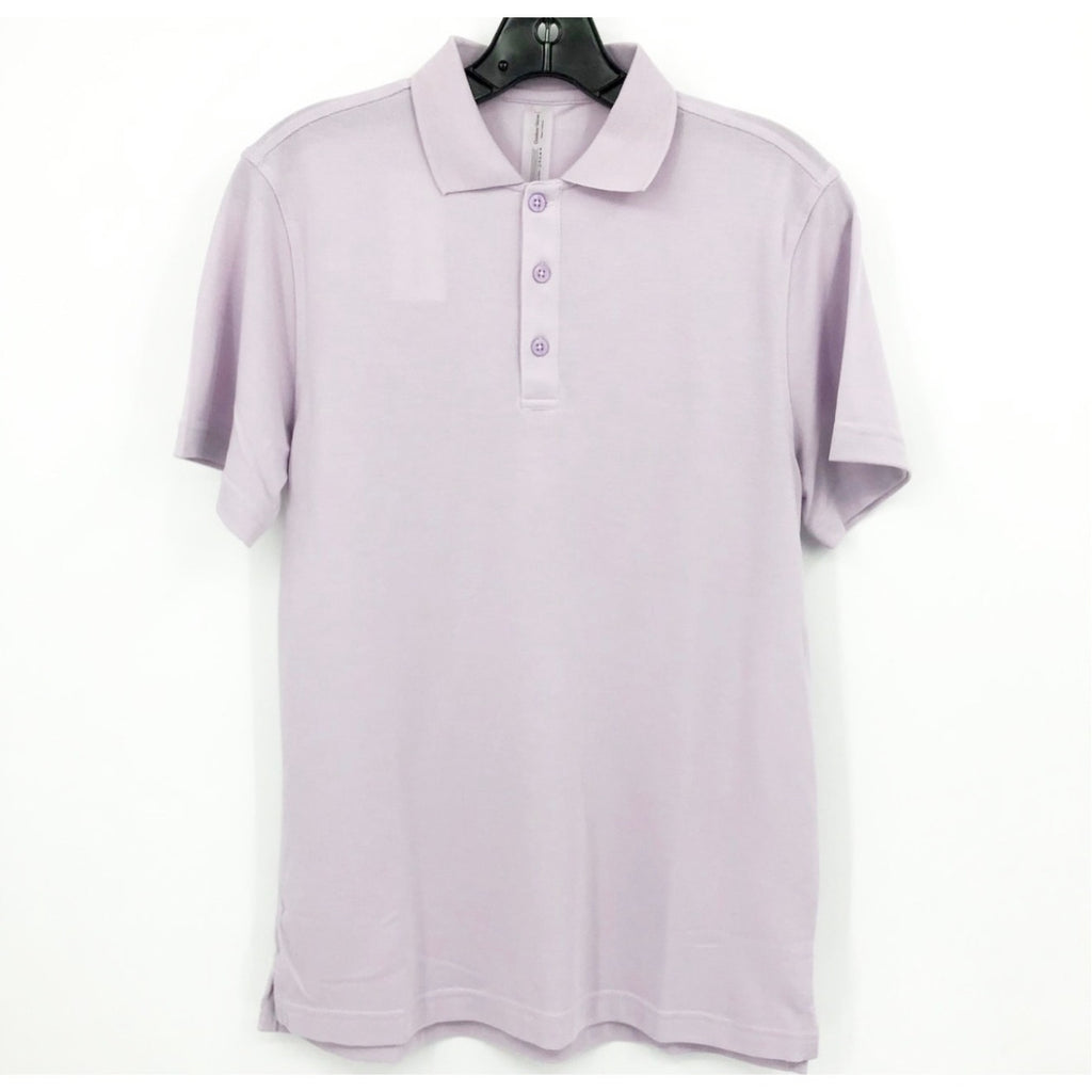 OUTDOOR VOICES Mens Birdie Polo Shirt 3XL Light Purple Lavender Short Sleeve NWT