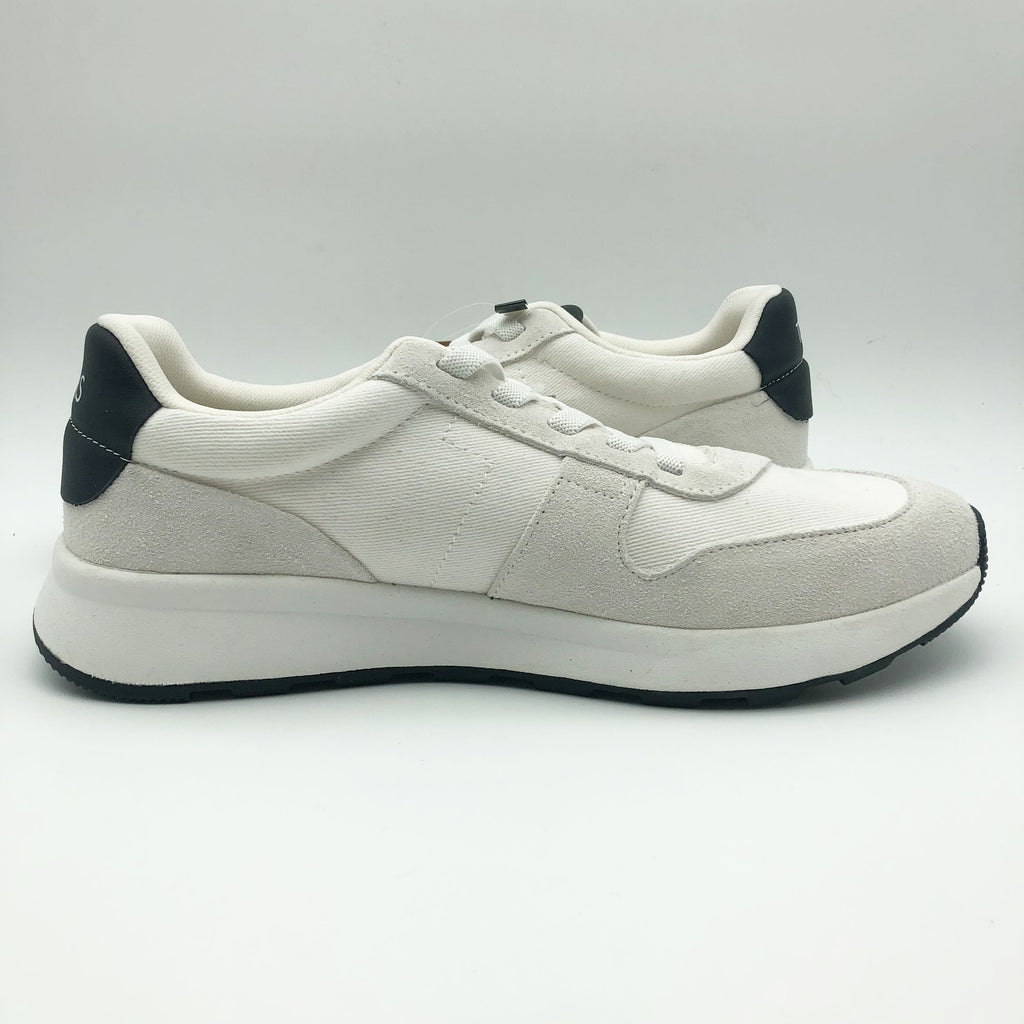 Toms Mens TRVL LITE Retro Runner Casual Sneaker Size 8.5 White Suede Twill NIB