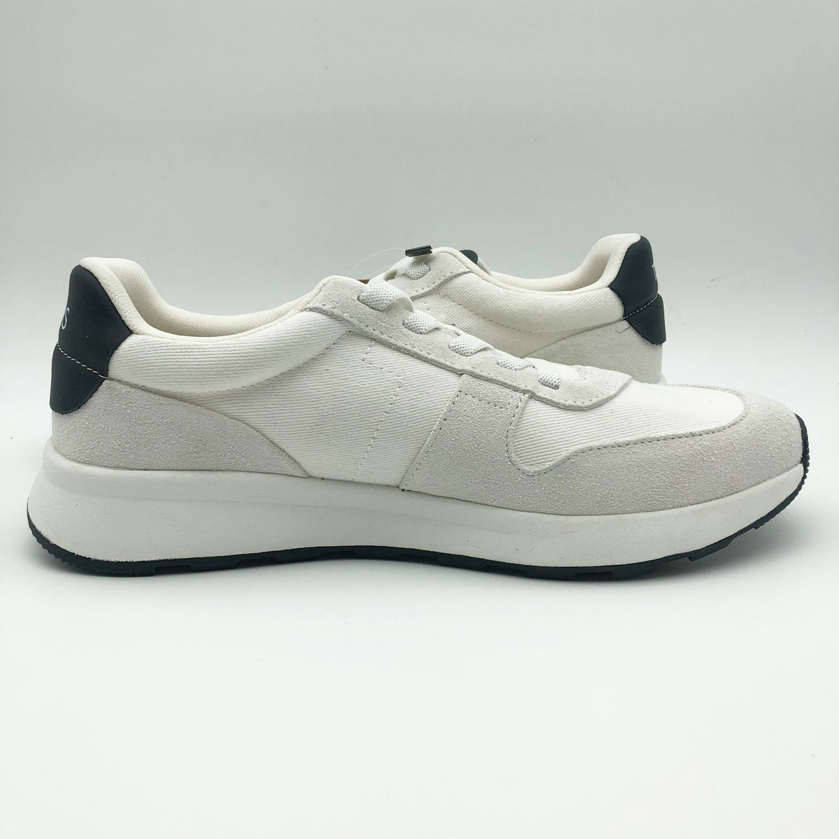 Toms Mens TRVL LITE Retro Runner Casual Sneaker Size 8.5 White Suede Twill NIB