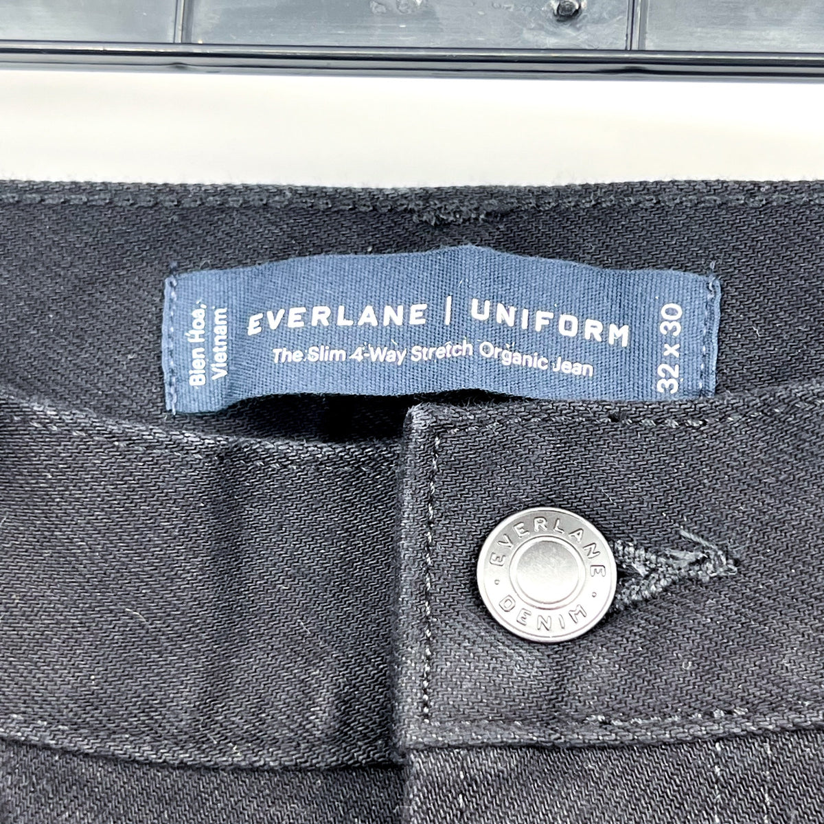 EVERLANE Uniform Men's Slim Jeans 32x30 Black 4-Way Stretch Organic Cotton NWT