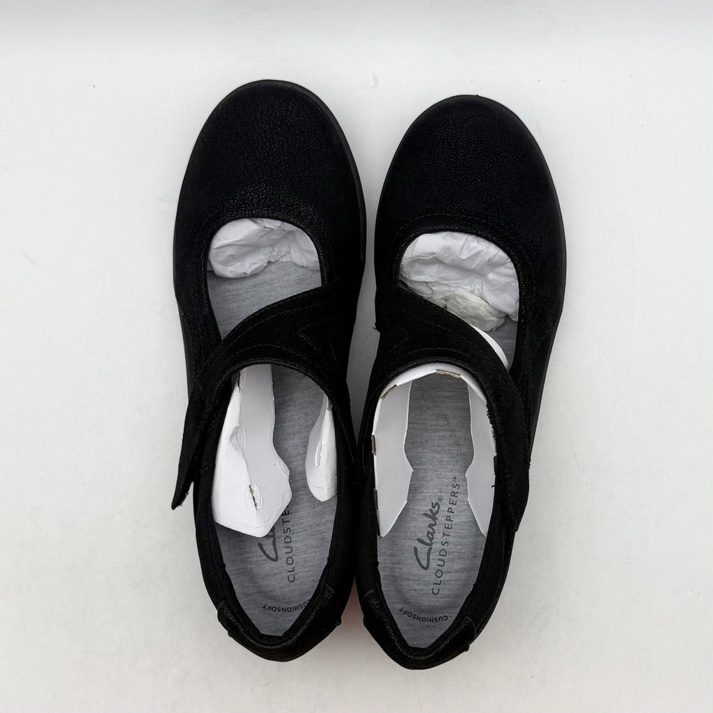Clarks Womens Sillian Bella Mary Jane Shoes Size 7 M Black Vegan Nubuck NIB