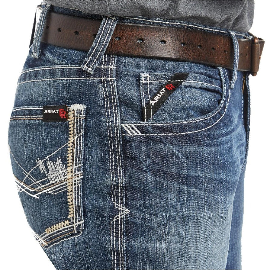 ARIAT Men's FR M4 Relaxed Ridgeline Boot Cut Jeans 34x32 Glacier Blue Denim NWT