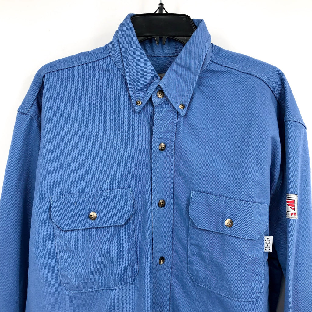 TYNDALE Men's Classic Flame Resistant Work Shirt XL Light Blue K196T NWOT