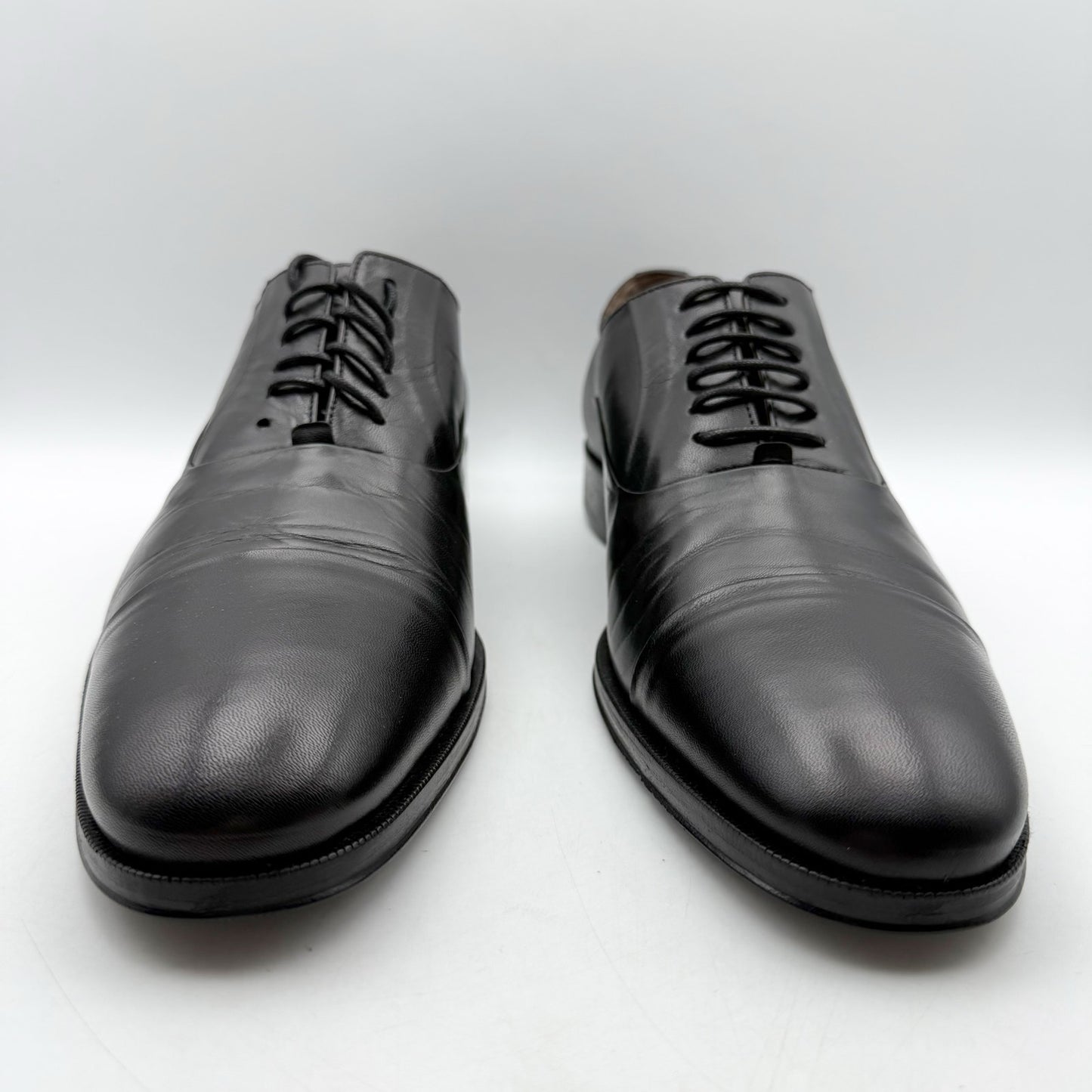 Bruno Magli Mens Maioco Lace up Cap Toe Dress Shoes US 12 D Black Leather NWOB