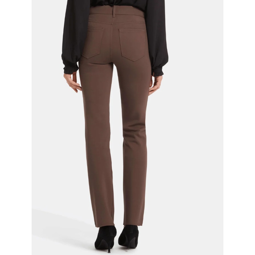 NYDJ Women's Marilyn Straight Jeans Size 4 Brown High Rise 32" Inseam NWT